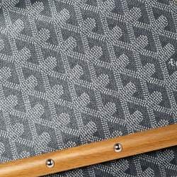 Pre Owned Goyard Grey Goyardine Coated Canvas Monte Carlo Bois Clutch