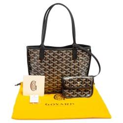 Pre Owned Goyard Black Goyardine Coated Canvas Anjou Mini Bag