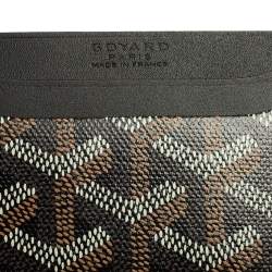 Pre Owned Goyard Black Goyardine Coated Canvas and Leather Saint Sulpice Card Holder