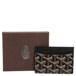 Pre Owned Goyard Black Goyardine Coated Canvas and Leather Saint Sulpice Card Holder