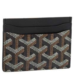 Pre Owned Goyard Black Goyardine Coated Canvas and Leather Saint Sulpice Card Holder