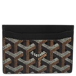 Pre Owned Goyard Black Goyardine Coated Canvas and Leather Saint Sulpice Card Holder