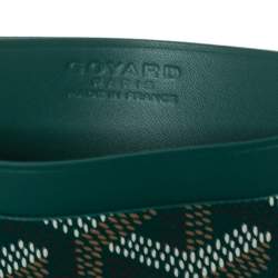 Pre Owned Goyard Green Goyardine Coated Canvas and Leather Saint Sulpice Card Holder