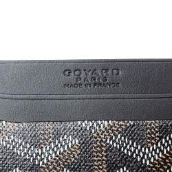 Pre Owned Goyard Black Goyardine Coated Canvas and Leather Saint Sulpice Card Holder