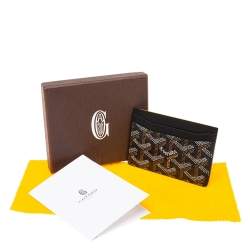 Pre Owned Goyard Black Goyardine Coated Canvas and Leather Saint Sulpice Card Holder