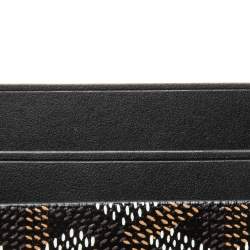 Pre Owned Goyard Black Goyardine Coated Canvas and Leather Saint Sulpice Card Holder