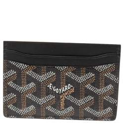 Pre Owned Goyard Black Goyardine Coated Canvas and Leather Saint Sulpice Card Holder