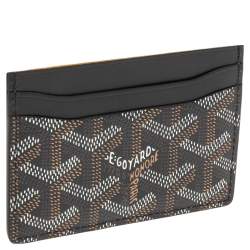 Pre Owned Goyard Black Goyardine Coated Canvas and Leather Saint Sulpice Card Holder