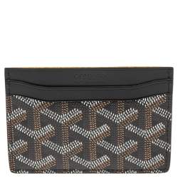 Pre Owned Goyard Black Goyardine Coated Canvas and Leather Saint Sulpice Card Holder