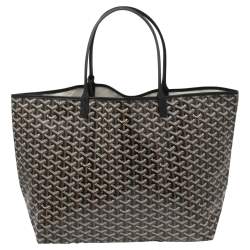 Pre Owned Goyard Black/Brown Goyardine Coated Canvas and Leather Saint Louis GM Tote