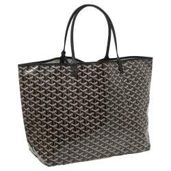 Pre Owned Goyard Black/Brown Goyardine Coated Canvas and Leather Saint Louis GM Tote