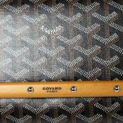 Pre Owned Goyard Black/Brown Goyardine Coated Canvas and Leather Monte Carlo Bois Shoulder Bag
