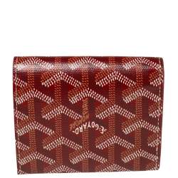 Pre Owned Goyard Red Goyardine Coated Canvas and Leather Marigny Wallet