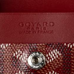 Pre Owned Goyard Red Goyardine Coated Canvas and Leather Marigny Wallet