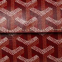 Pre Owned Goyard Red Goyardine Coated Canvas and Leather Marigny Wallet