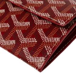 Pre Owned Goyard Red Goyardine Coated Canvas and Leather Marigny Wallet