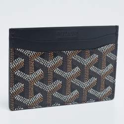 Pre Owned محفظة بطاقات جويارت سانت سولبيس جلد وكانفاس جوياردين أسود مقوى