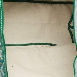 Pre Owned Goyard Green Goyardine Coated Canvas and Leather Saint Louis PM Tote
