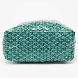 Pre Owned Goyard Green Goyardine Coated Canvas and Leather Saint Louis PM Tote