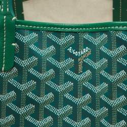 Pre Owned Goyard Green Goyardine Coated Canvas and Leather Saint Louis PM Tote