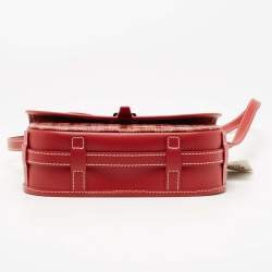 Pre Owned Goyard Red Goyardine Coated Canvas and Leather Belvedere II PM Bag