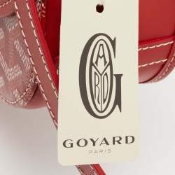 Pre Owned Goyard Red Goyardine Coated Canvas and Leather Belvedere II PM Bag