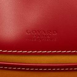 Pre Owned Goyard Red Goyardine Coated Canvas and Leather Belvedere II PM Bag