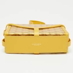 Pre Owned Goyard Yellow/Gold Coated Canvas and Leather Minaudiere Trunk Bag