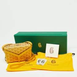 Pre Owned Goyard Yellow/Gold Coated Canvas and Leather Minaudiere Trunk Bag