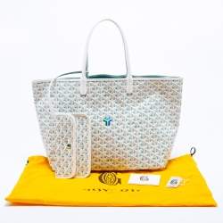 Pre Owned Goyard White/Green Goyardine Coated Canvas Saint Louis Claire Voie PM Tote
