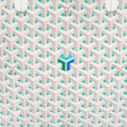 Pre Owned Goyard White/Green Goyardine Coated Canvas Saint Louis Claire Voie PM Tote