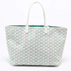 Pre Owned Goyard White/Green Goyardine Coated Canvas Saint Louis Claire Voie PM Tote