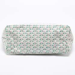 Pre Owned Goyard White/Green Goyardine Coated Canvas Saint Louis Claire Voie PM Tote