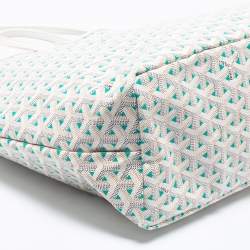 Pre Owned Goyard White/Green Goyardine Coated Canvas Saint Louis Claire Voie PM Tote