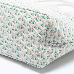Pre Owned Goyard White/Green Goyardine Coated Canvas Saint Louis Claire Voie PM Tote