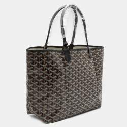 Pre Owned Goyard Black Goyardine Coated Canvas and Leather Saint Louis PM Tote
