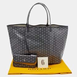 Pre Owned Goyard Grey Goyardine Coated Canvas and Leather Saint Louis GM Tote