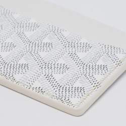 Pre Owned Goyard White Goyardine Coated Canvas and Leather Saint Sulpice Card Holder