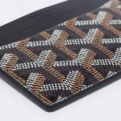 Pre Owned Goyard Black Goyardine Coated Canvas and Leather Saint Sulpice Card Holder