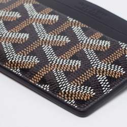 Pre Owned Goyard Black Goyardine Coated Canvas and Leather Saint Sulpice Card Holder