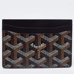 Pre Owned Goyard Black Goyardine Coated Canvas and Leather Saint Sulpice Card Holder