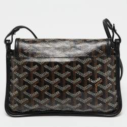 Pre Owned Goyard Black Goyardine Coated Canvas Plumet Crossbody Bag