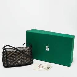 Pre Owned Goyard Black Goyardine Coated Canvas Plumet Crossbody Bag