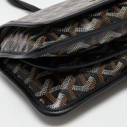 Pre Owned Goyard Black Goyardine Coated Canvas Plumet Crossbody Bag