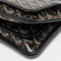 Pre Owned Goyard Black Goyardine Coated Canvas Plumet Crossbody Bag