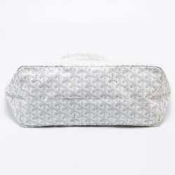 Pre Owned Goyard White Goyardine Coated Canvas and Leather Saint Louis PM Tote