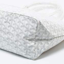 Pre Owned Goyard White Goyardine Coated Canvas and Leather Saint Louis PM Tote