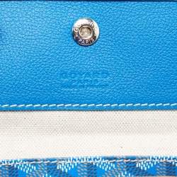Pre Owned Goyard Blue Goyardine Coated Canvas and Leather Saint Louis PM Tote