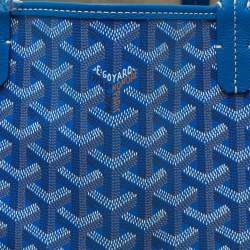 Pre Owned Goyard Blue Goyardine Coated Canvas and Leather Saint Louis PM Tote