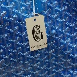 Pre Owned Goyard Blue Goyardine Coated Canvas and Leather Saint Louis PM Tote